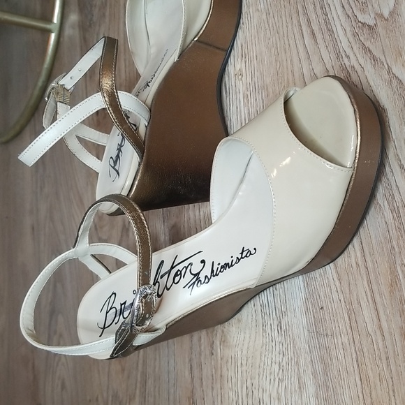 Brighton Flame Leather Open Toe Wedge Heel Sandals - Picture 2 of 16